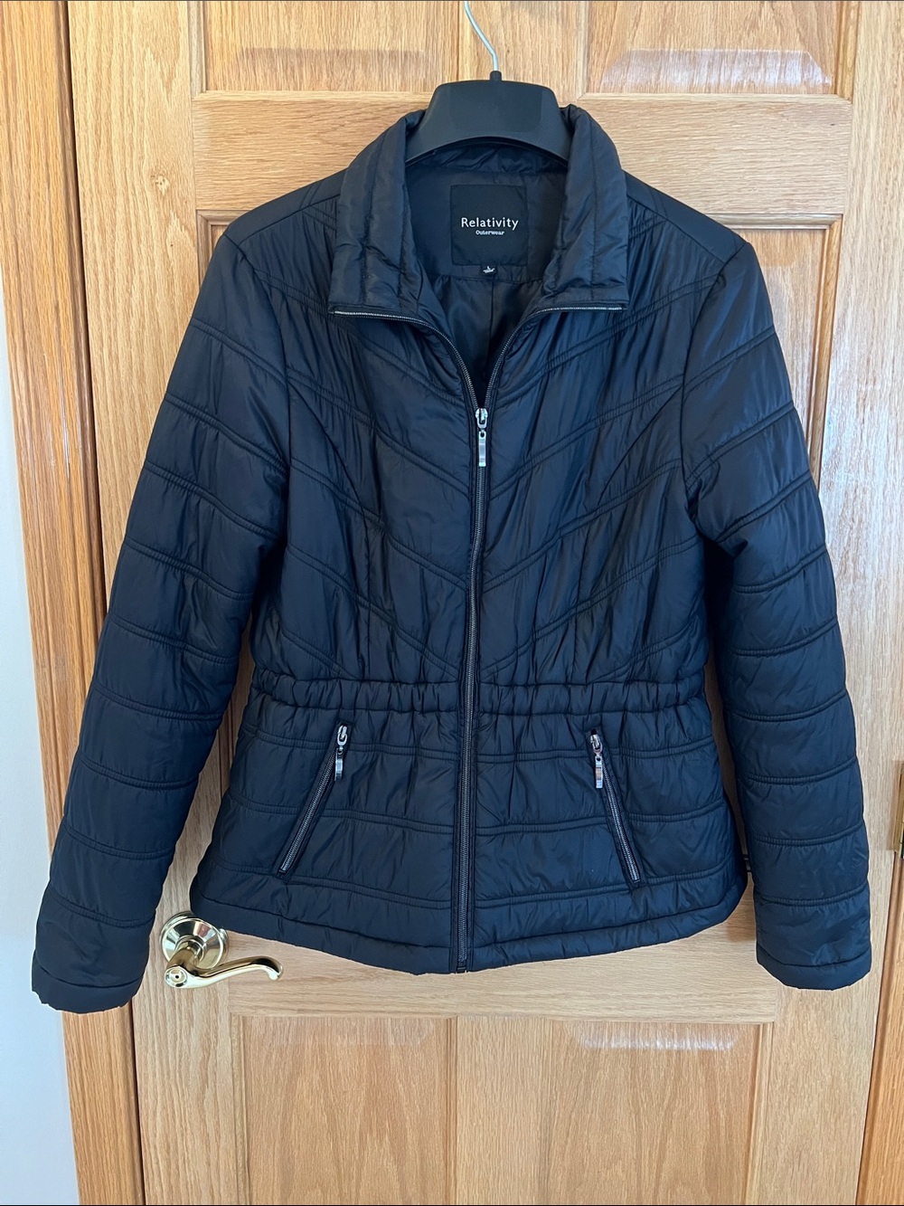 Relativity Black Quilted Lightweight Puffer Jacket